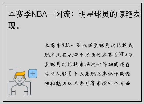 本赛季NBA一图流：明星球员的惊艳表现。